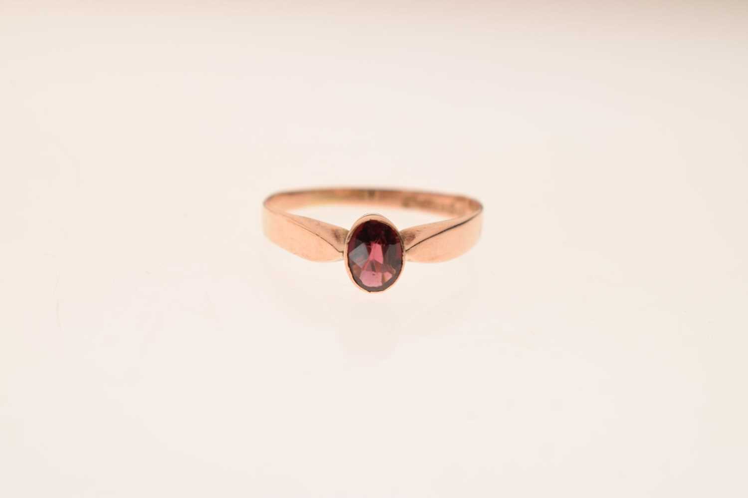 Edwardian garnet 9ct rose gold ring - Image 6 of 6