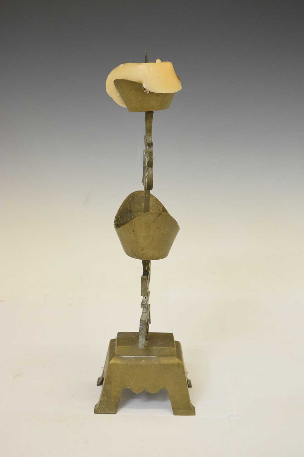 Chinese brass pricket candlestick - Image 5 of 7