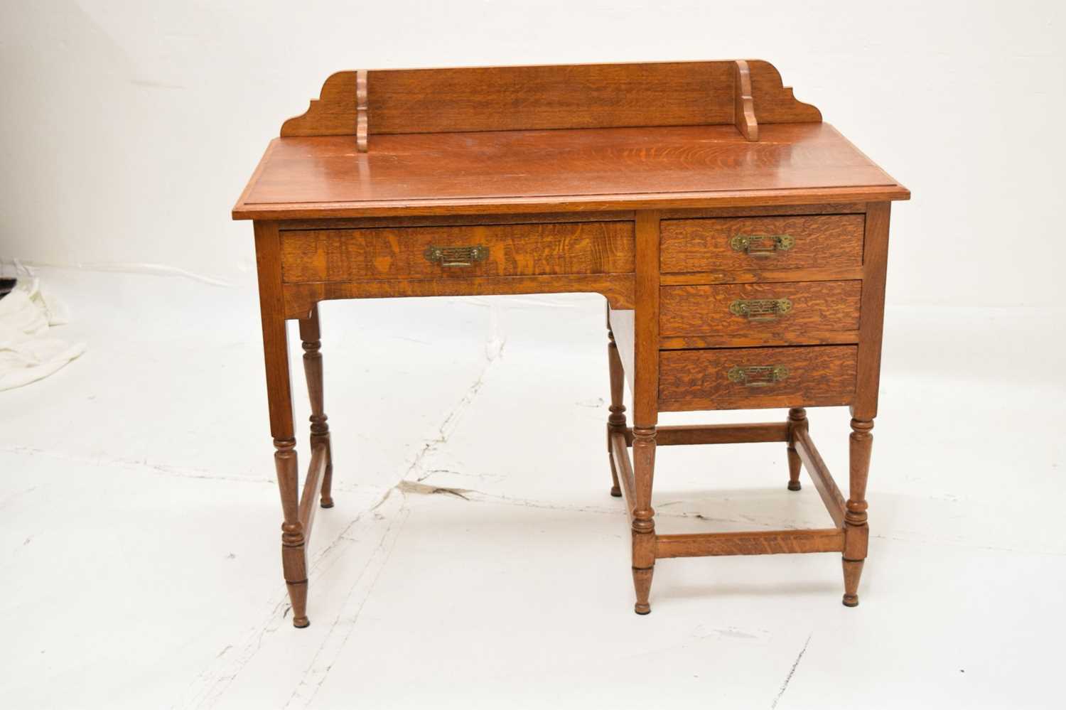 Early 20th century small oak desk - Image 3 of 10