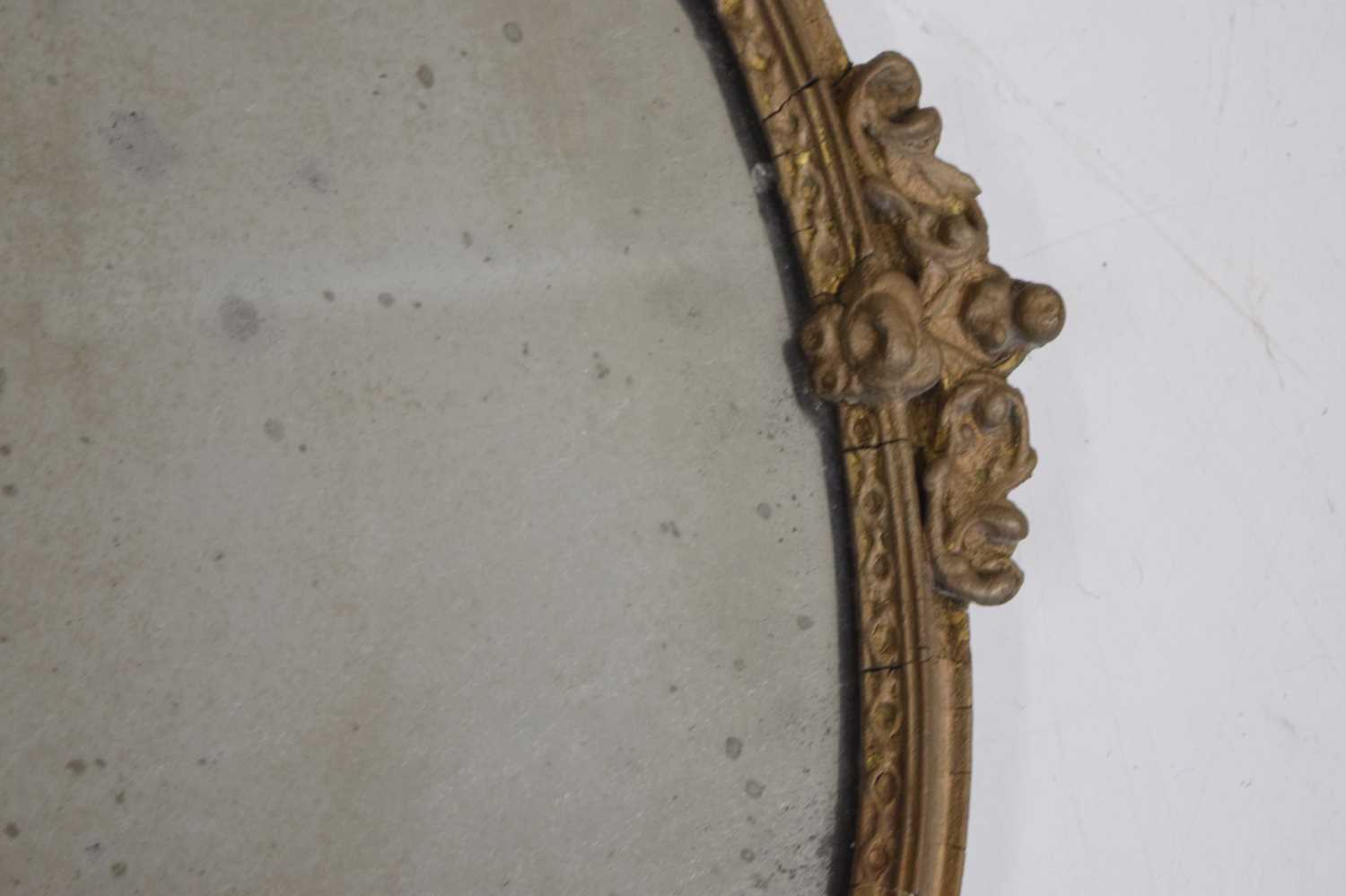 Giltwood and gesso oval wall mirror - Image 4 of 7