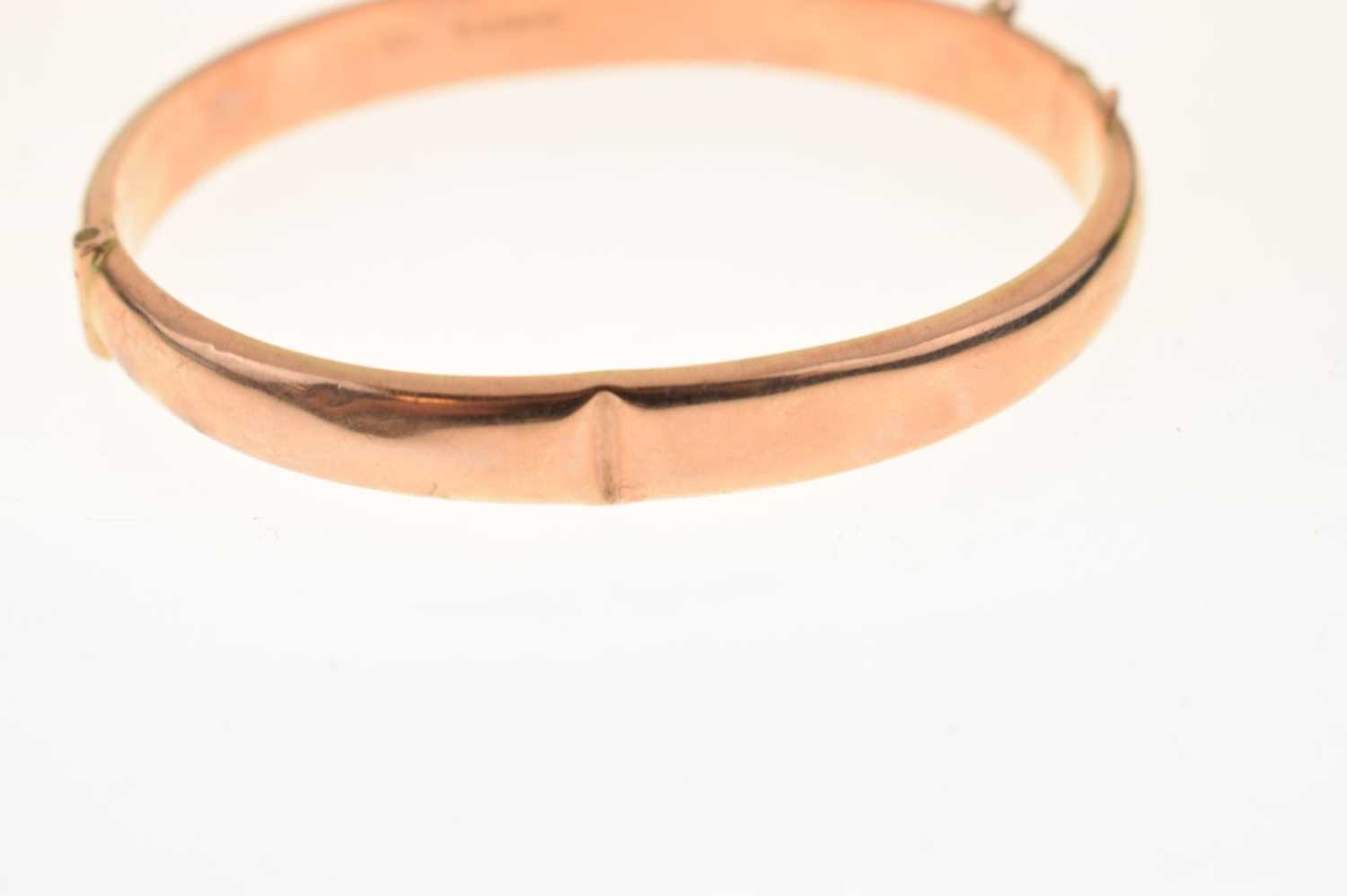 9ct rose gold hinged bangle - Image 5 of 7