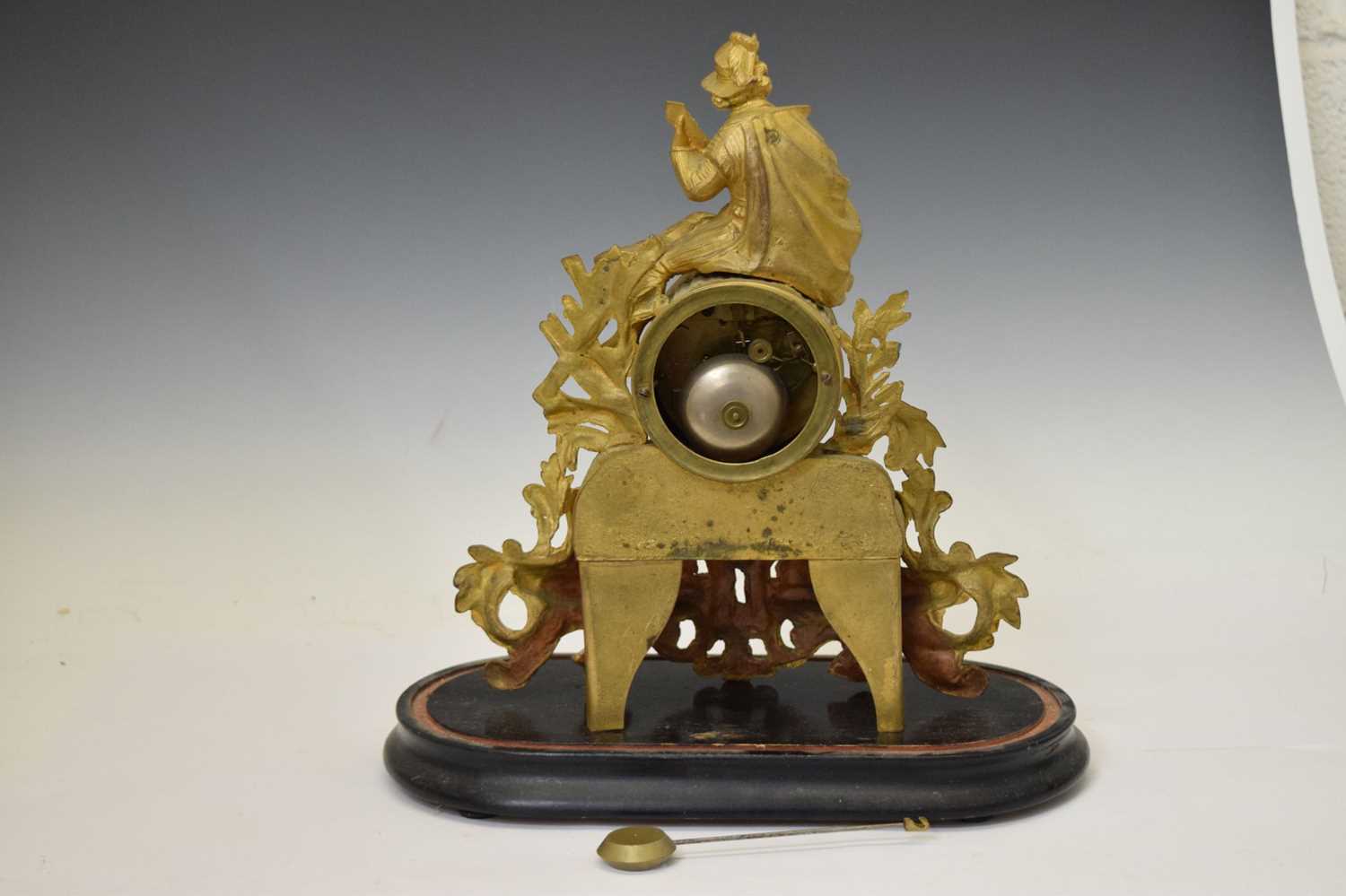French gilt spelter mantel clock - Image 8 of 9