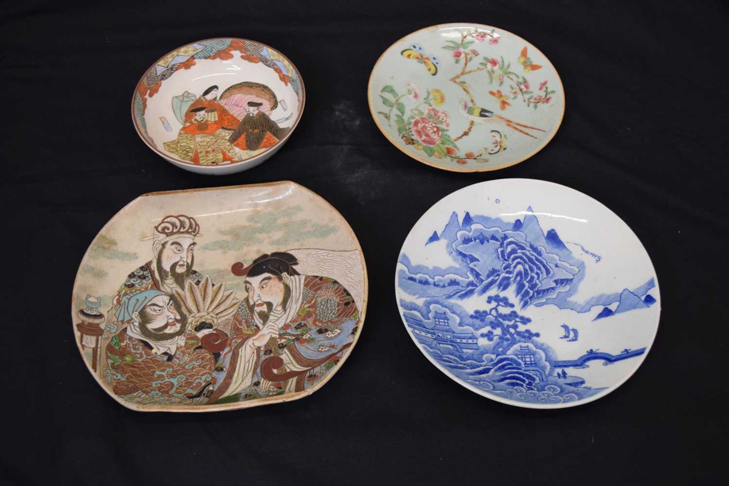 Japanese satsuma plate and three others - Image 2 of 9