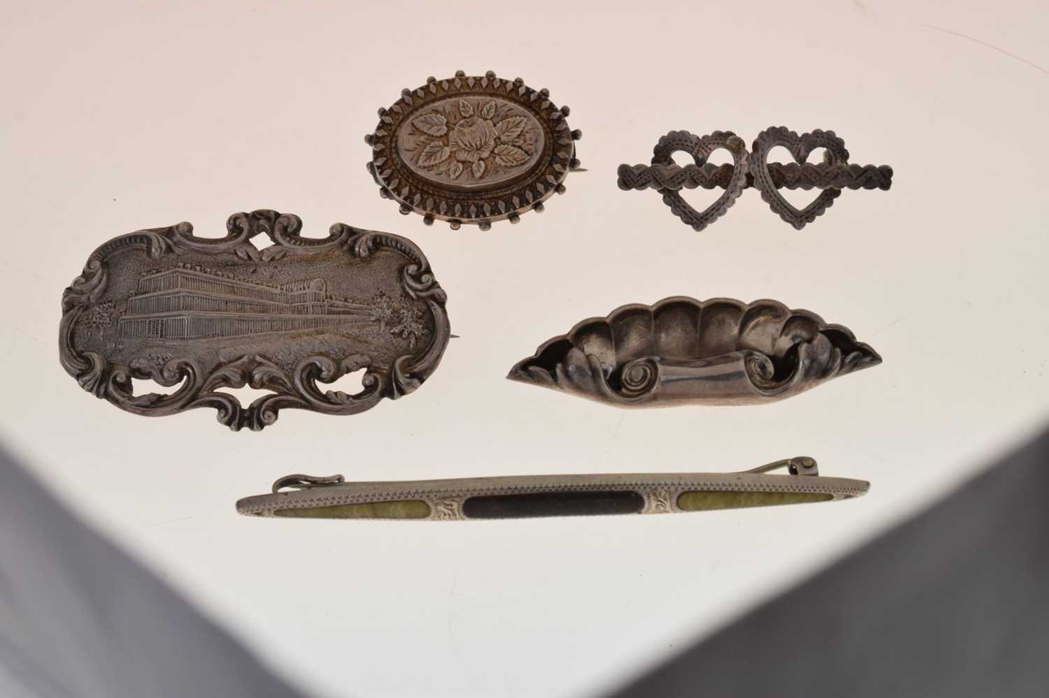 Five late 19th century silver brooches - Image 8 of 8