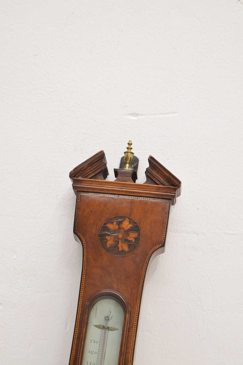 19th century inlaid wheel barometer, A.E Abraham Optician - Image 5 of 10