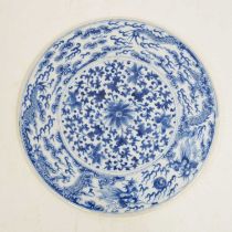 Chinese blue and white Ming-style platter