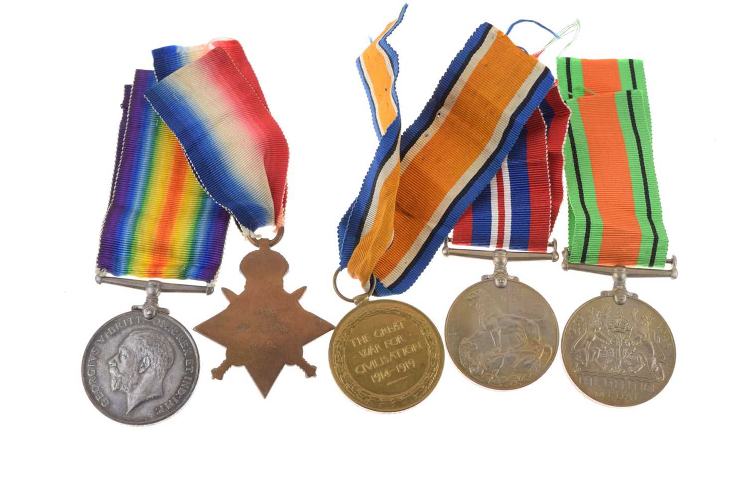 British First World War medal trio and Second World War medal pair - Image 5 of 6