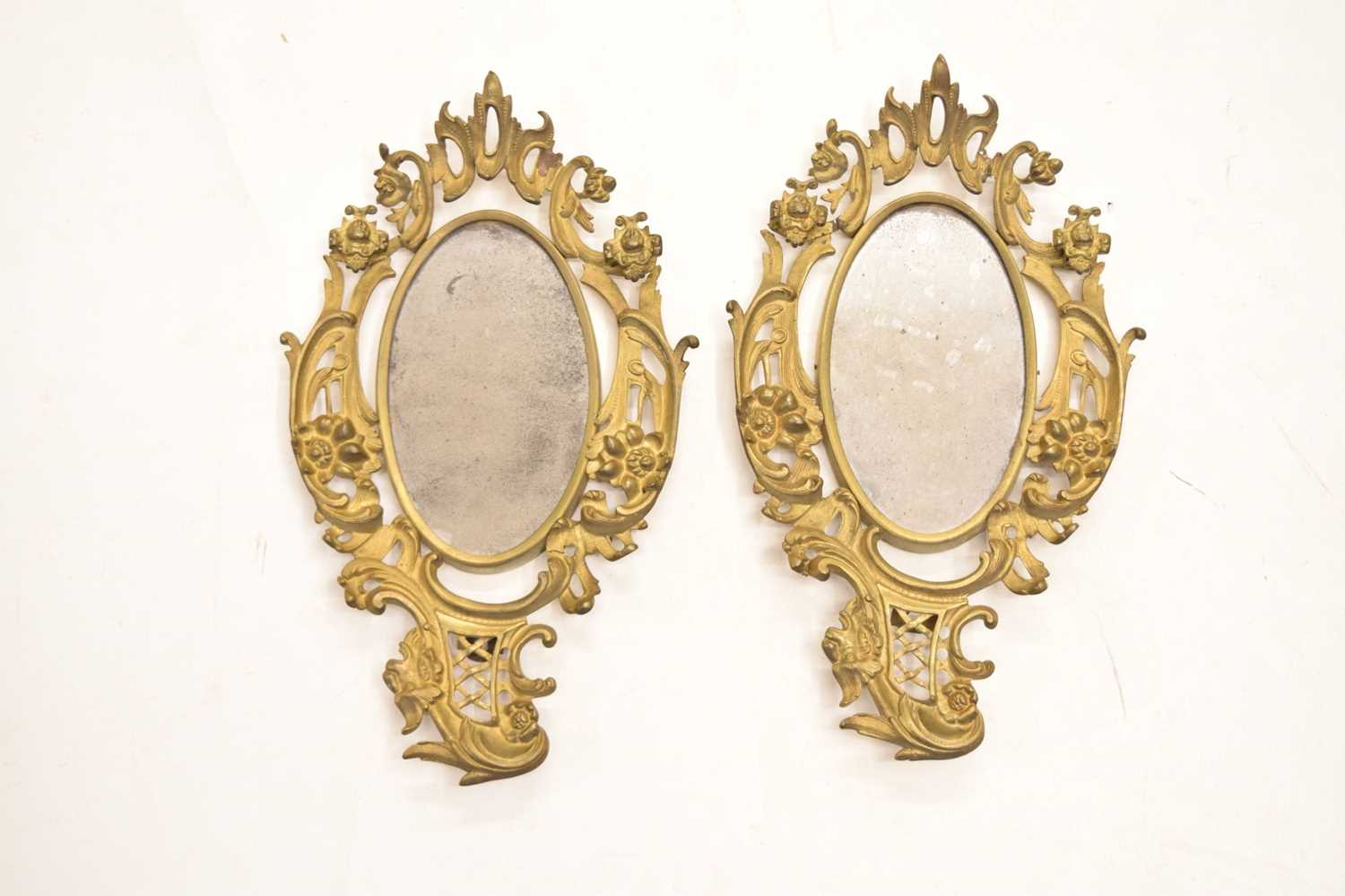 Pair of gilt metal wall mirrors - Image 2 of 8