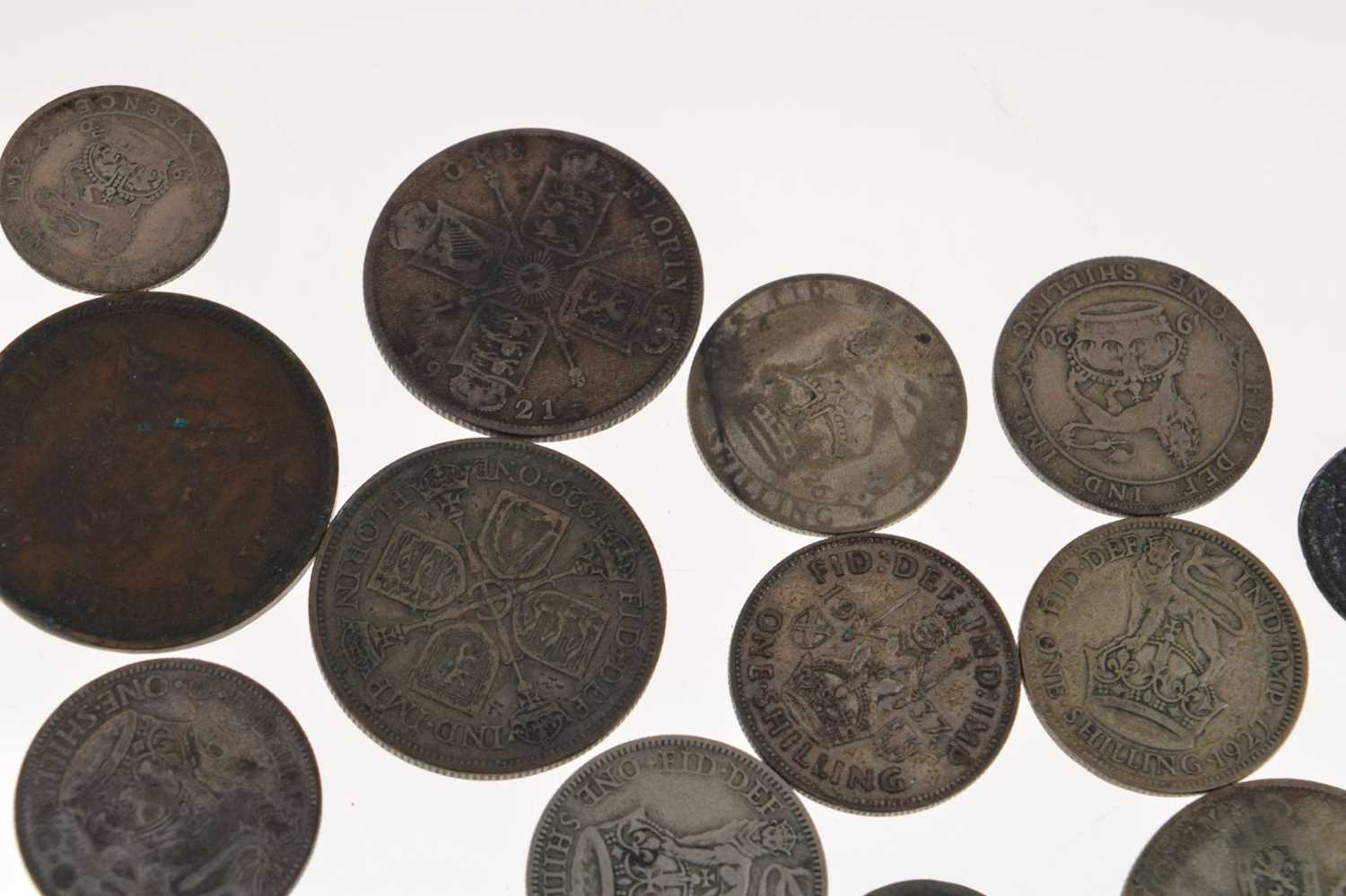 Quantity of George V and George IV silver coinage, bank token etc - Image 5 of 7