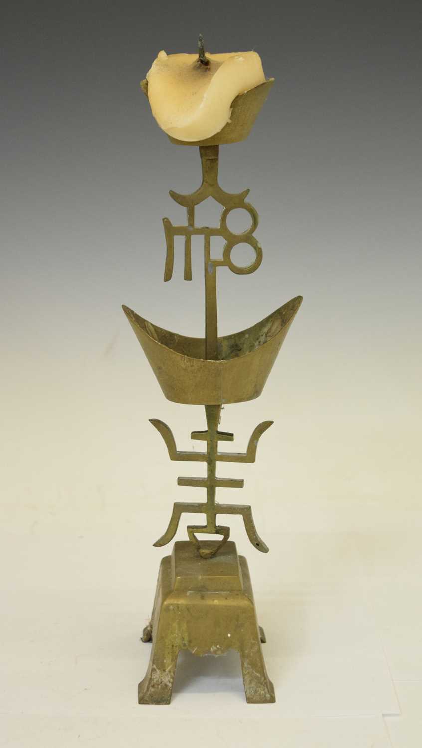 Chinese brass pricket candlestick