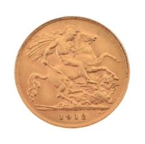 George V gold half sovereign, 1912