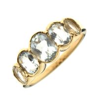 Aquamarine 9ct gold five-stone ring