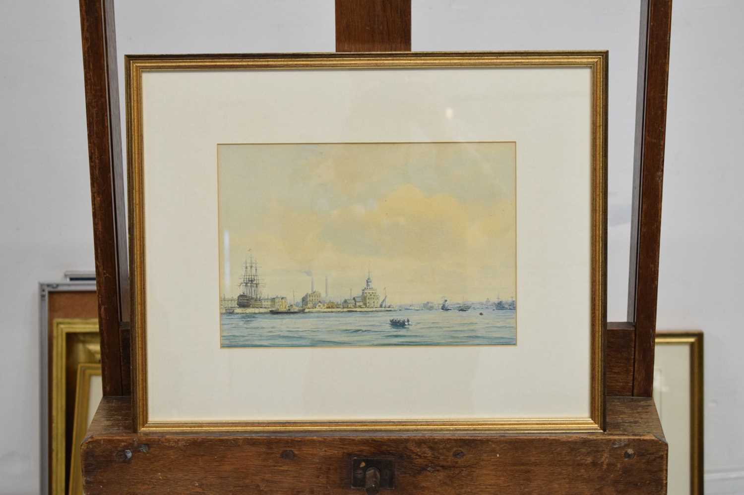 Fred T. Jane - Watercolour - 'HMS Hecate' and Kenneth Allington Yockney - Watercolour - 'View of Por - Image 5 of 12