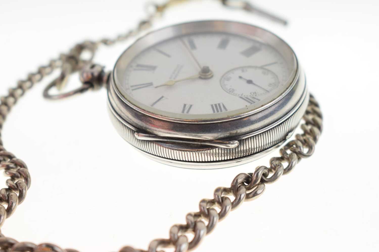 Late Victorian silver cased open face pocket watch - Image 5 of 10