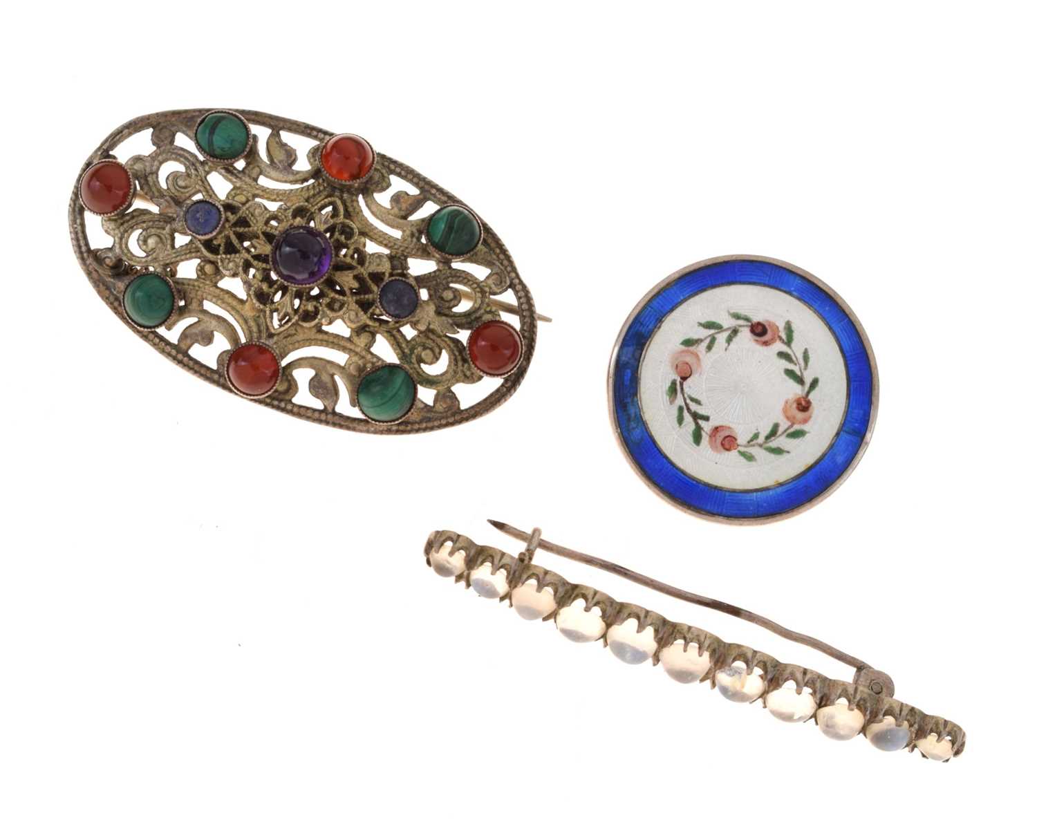 Three brooches