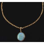 Opal 9ct cabochon 9ct gold pendant