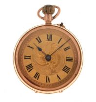 Early 20th century lady's 9ct gold cased open-face fob watch