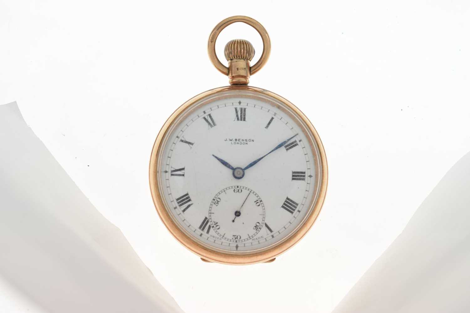 George V 9ct gold cased open-face pocket watch, J.W. Benson - Image 11 of 11