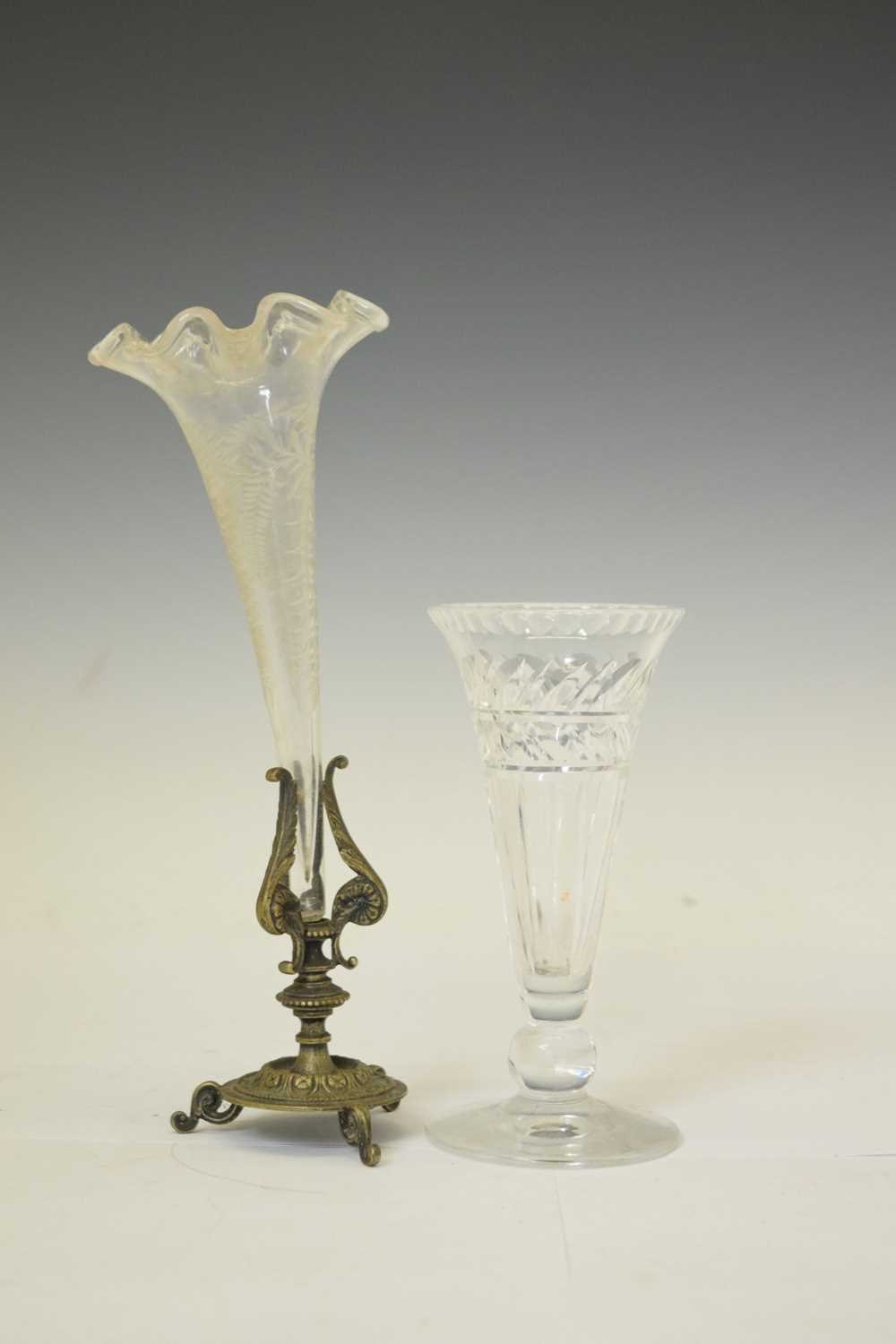 19th century epergne and cut glass vase - Image 2 of 9