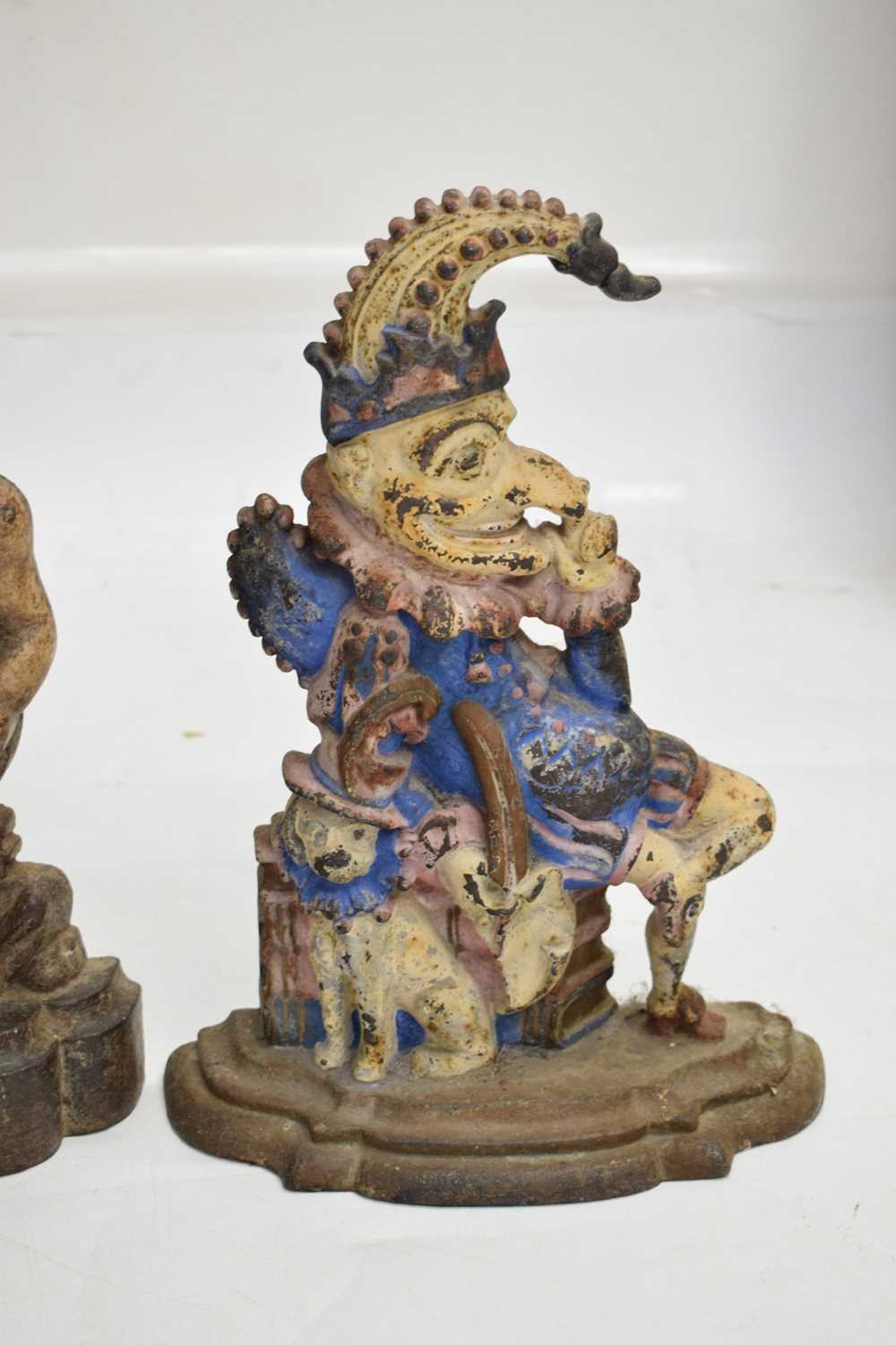 Two early 20th century cast iron Mr Punch doorstops and two other - Image 4 of 6