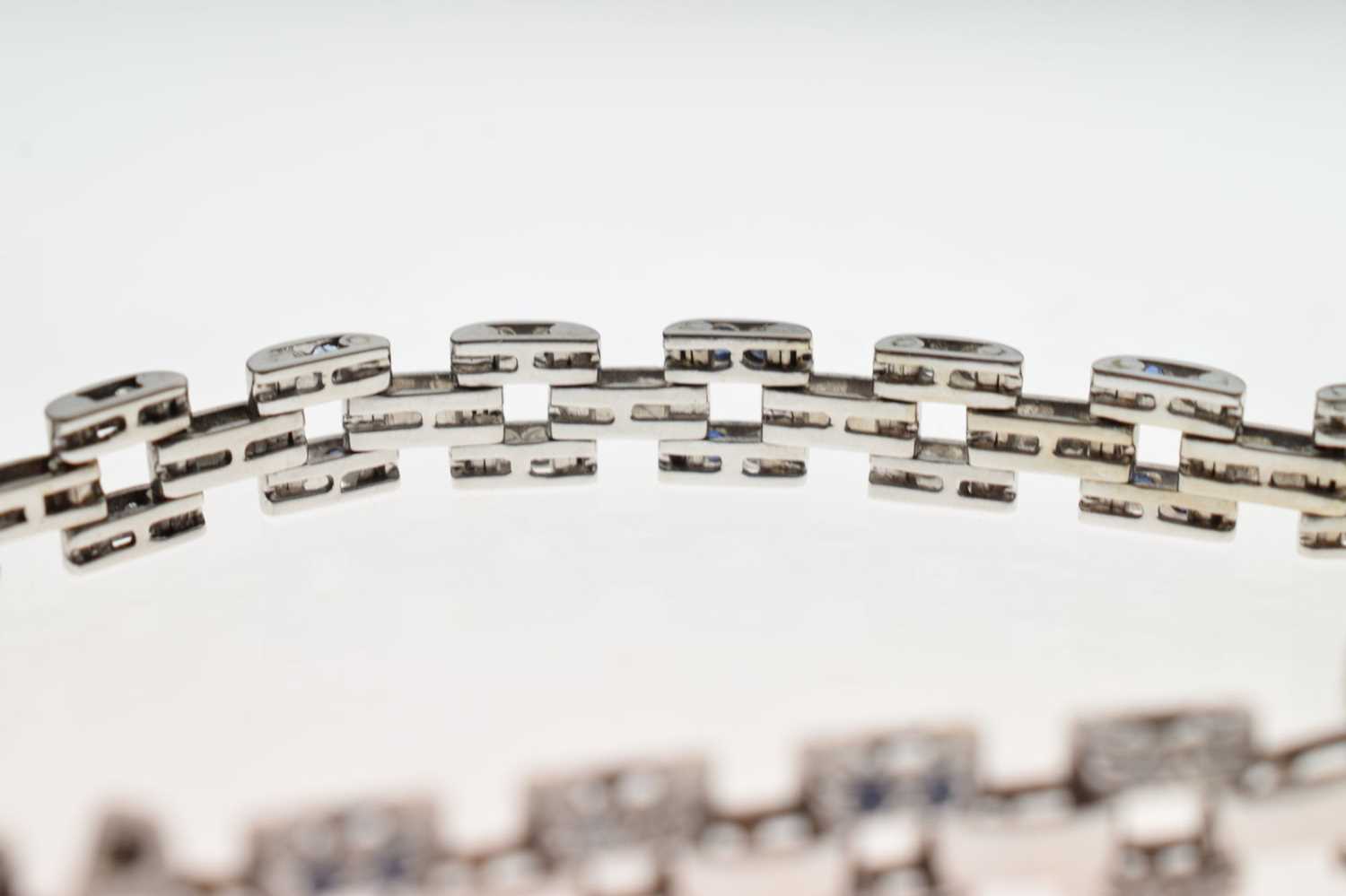 French sapphire and diamond 18ct white gold bracelet - Image 5 of 6