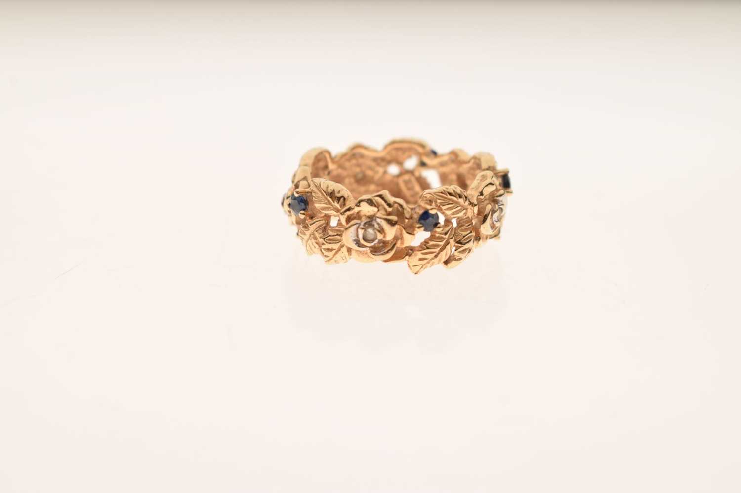 Sapphire and diamond '14K' gold ring - Image 4 of 6