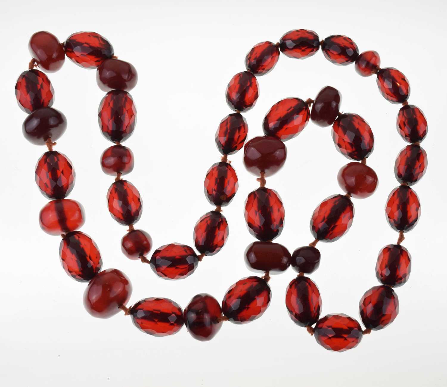 Cherry amber-style bead necklace