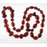 Cherry amber-style bead necklace