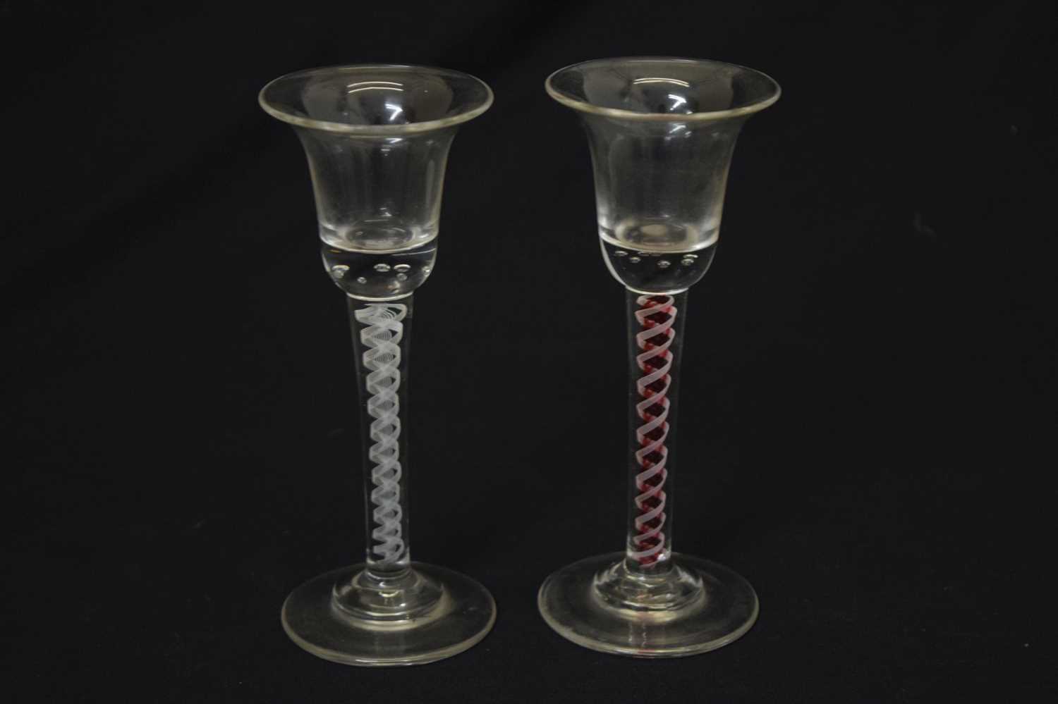 Two 18th century style opaque twist glasses - Image 2 of 5