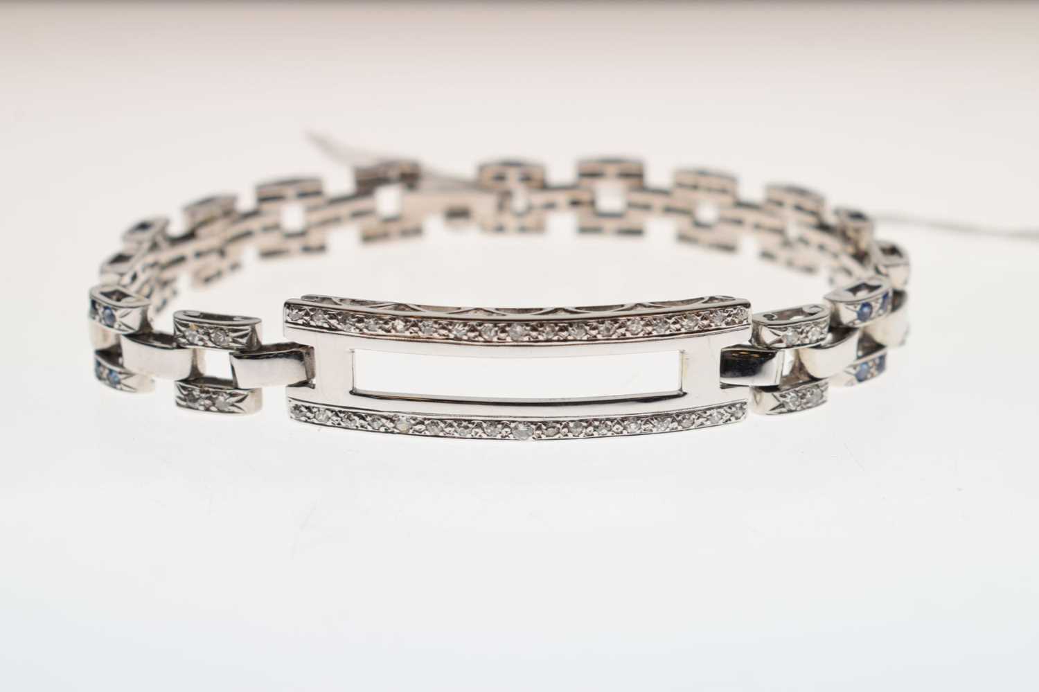 French sapphire and diamond 18ct white gold bracelet - Image 6 of 6