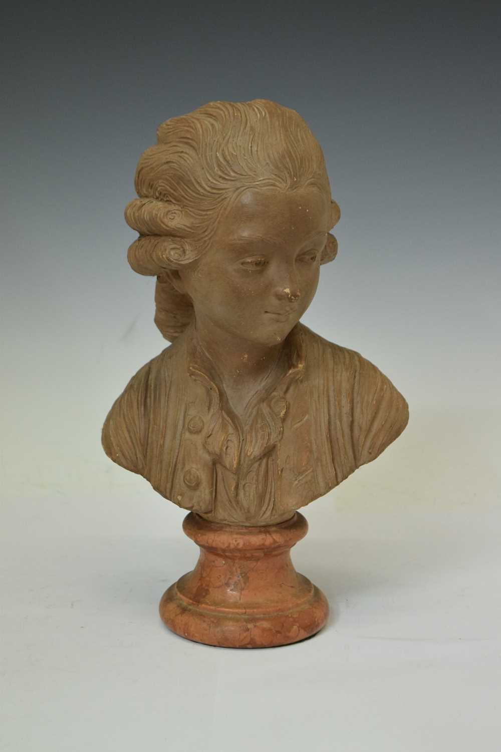 Terracotta bust of young Mozart - Image 2 of 7