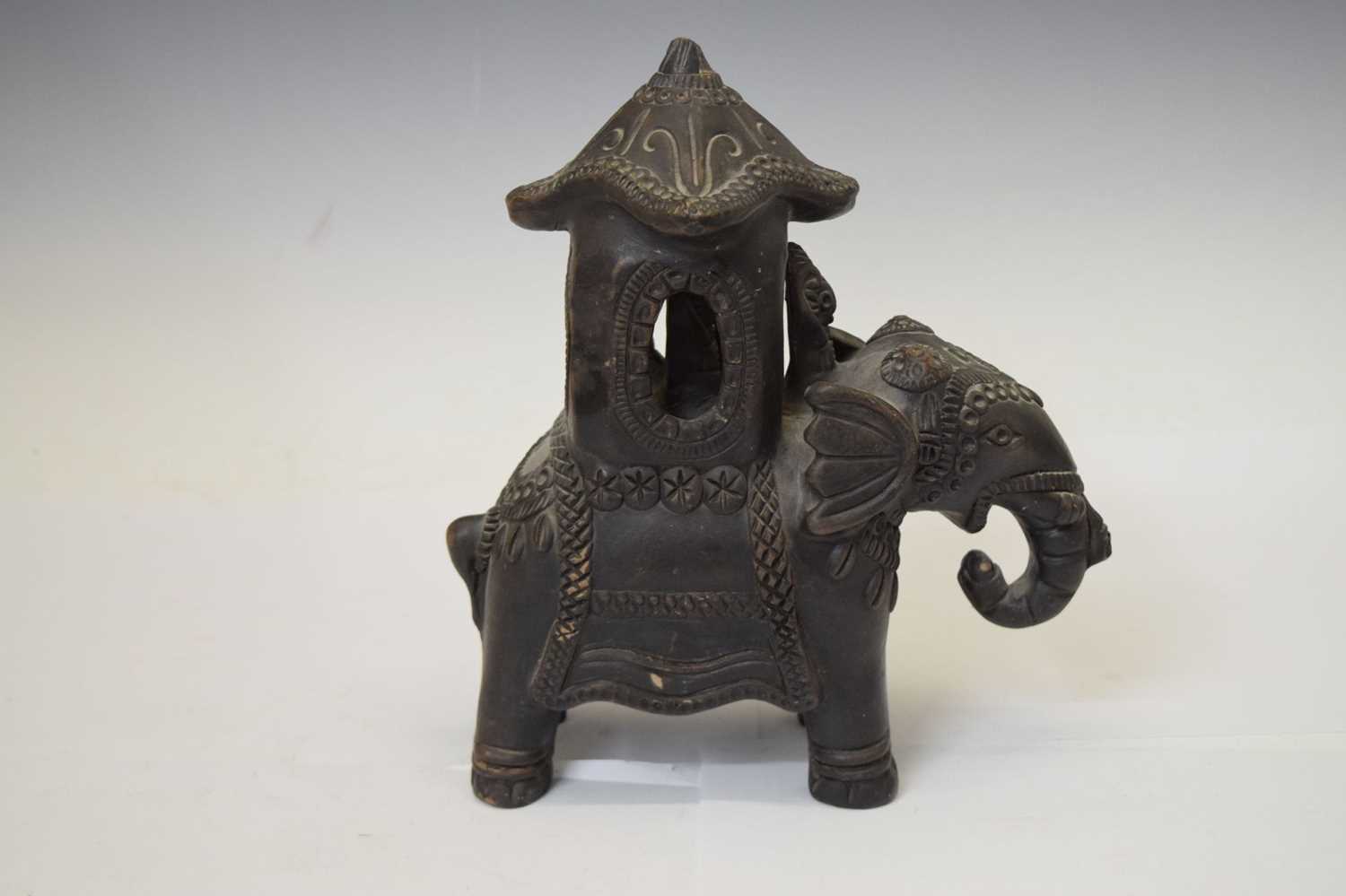 Bangladeshi bronzed model of a caparisoned elephant - Image 5 of 9