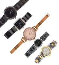 Small group of five lady's fashion watches