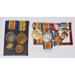 British First World War medal trio and medal pair