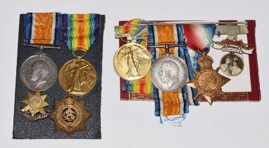 British First World War medal trio and medal pair