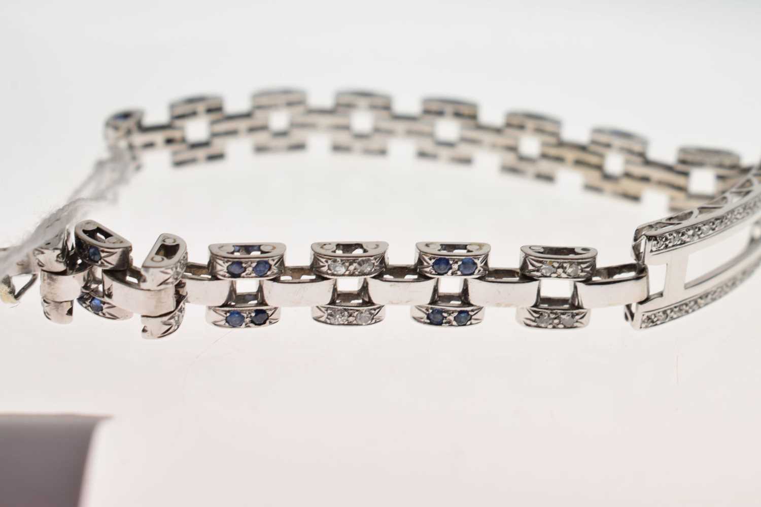 French sapphire and diamond 18ct white gold bracelet - Image 4 of 6