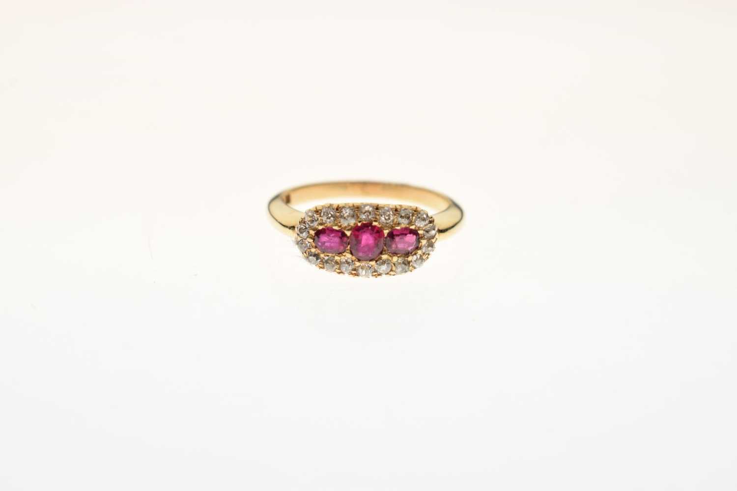 Ruby and diamond cluster ring - Image 6 of 6