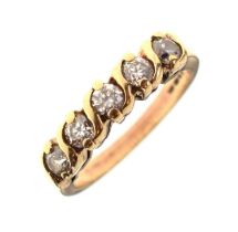 9ct gold cubic zirconia five-stone ring