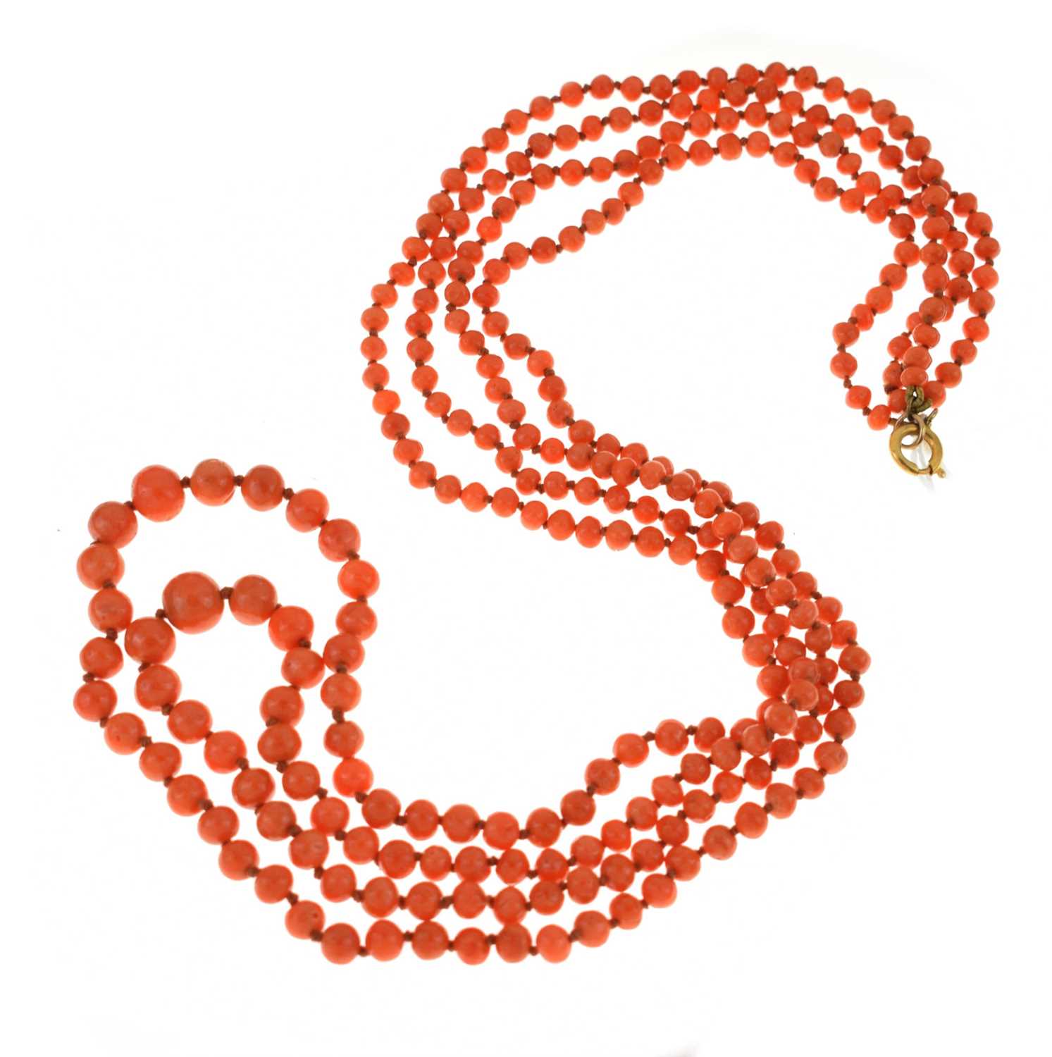 Coral bead necklace