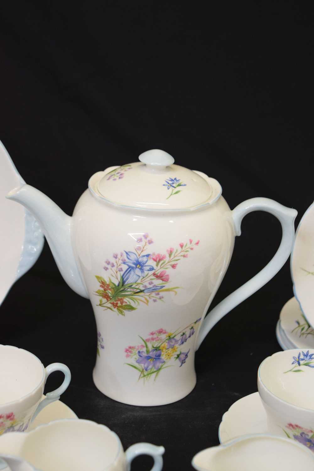 Shelley 'Wild Flowers' pattern part coffee set - Image 6 of 15