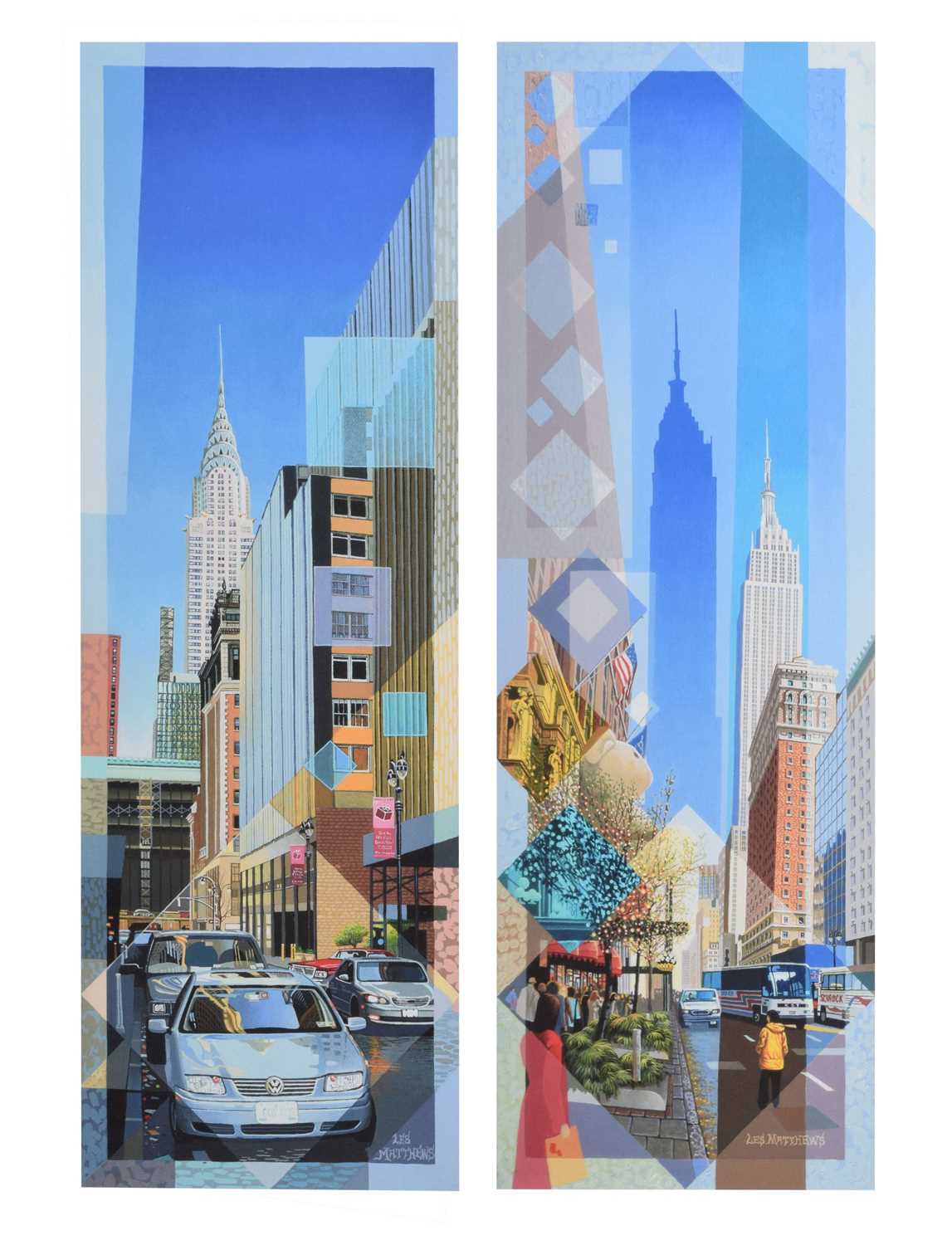 Les Matthews (b.1946) - Pair of signed limited edition prints - New York street scenes