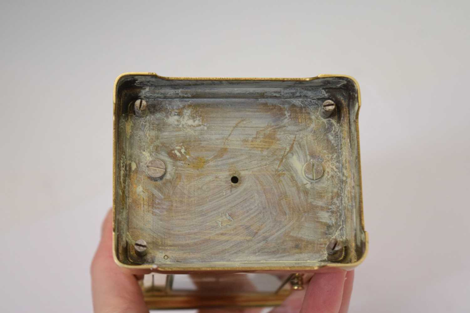 French brass cased carriage timepiece - Image 8 of 9