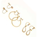 Pair of 9ct hoop earrings