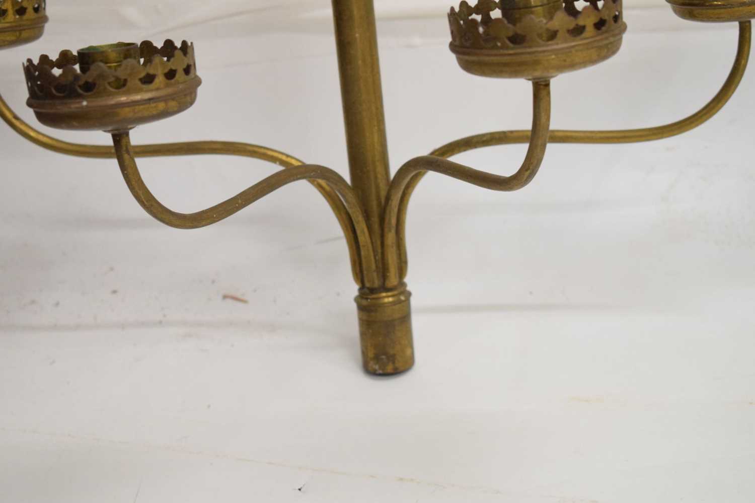 Pair of Victorian Gothic revival brass 8-branch candelabra - Image 9 of 10