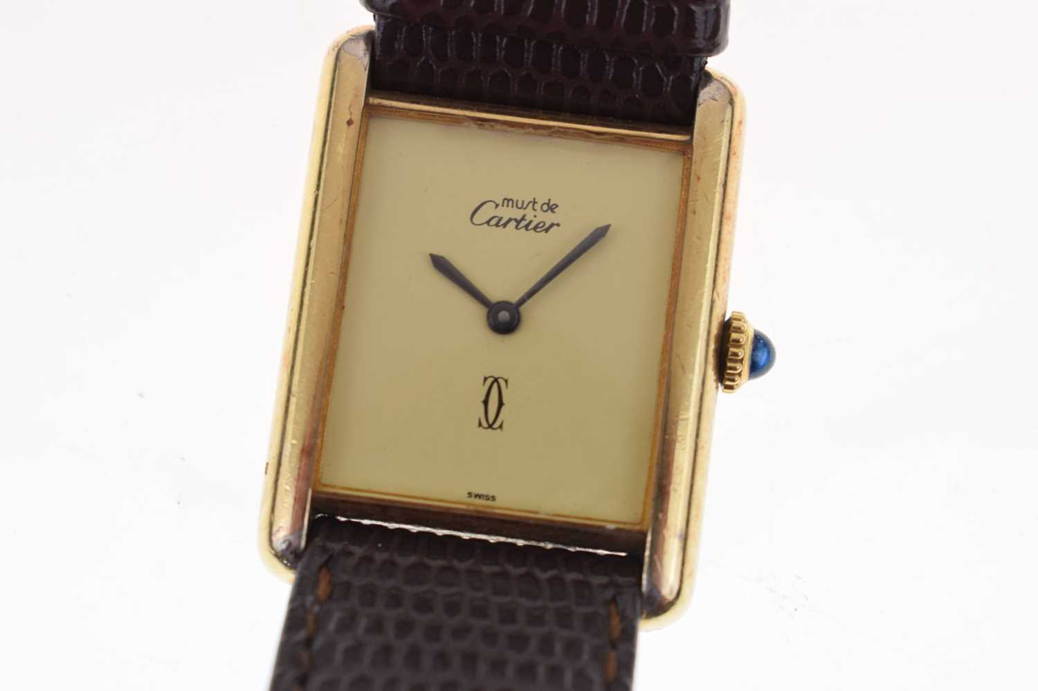 Cartier - Lady's Must de Tank silver gilt cased wristwatch - Image 3 of 8