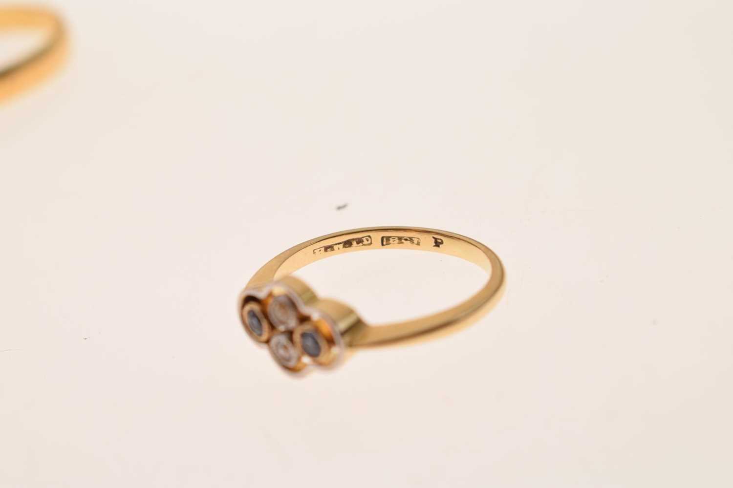 Early 20th century sapphire and diamond '18ct' gold ring - Image 3 of 6