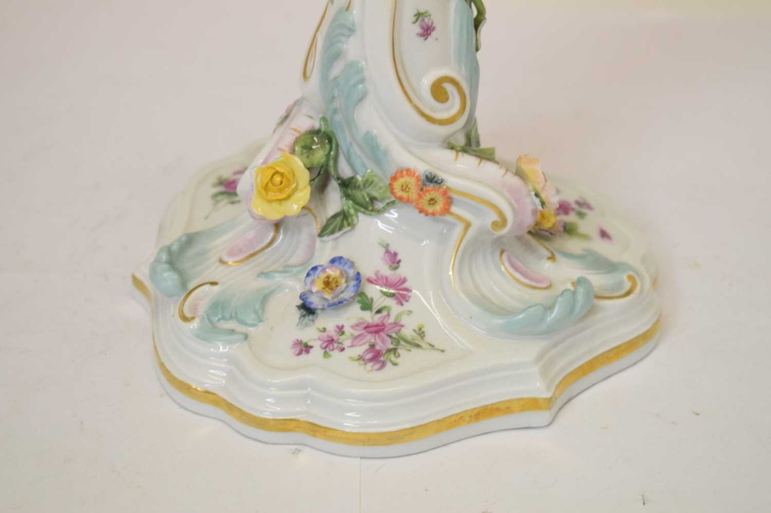 Late 19th/early 20th century Meissen porcelain candlestick - Image 6 of 9