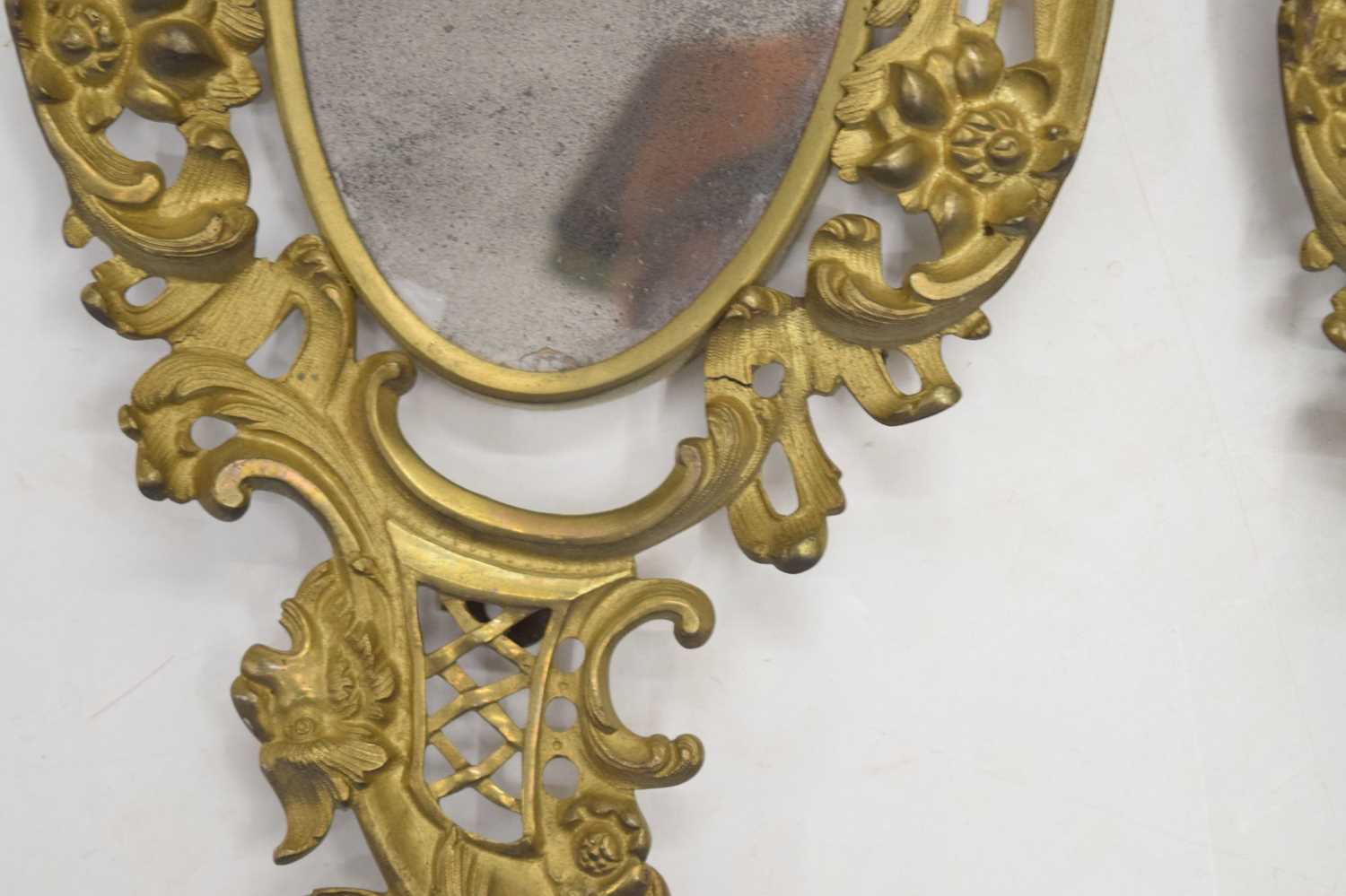 Pair of gilt metal wall mirrors - Image 5 of 8