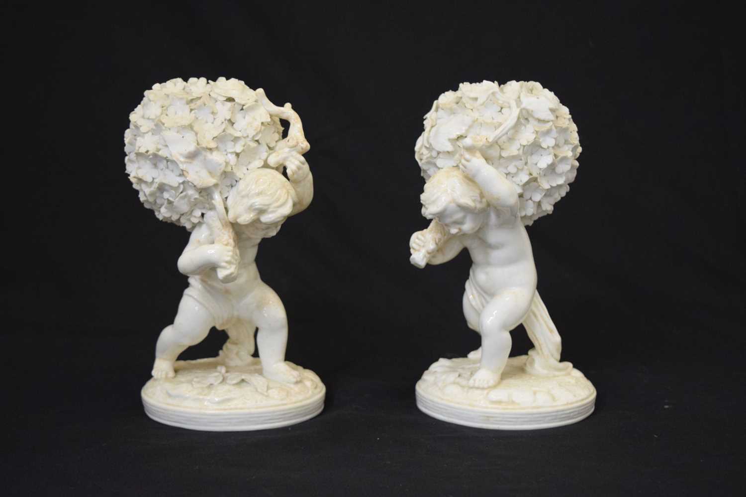 Pair of late 19th century Moore Brothers porcelain figures of cherubs - Image 2 of 9
