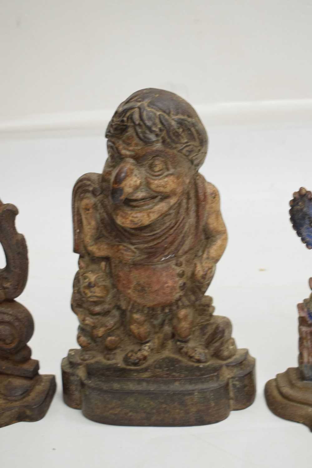 Two early 20th century cast iron Mr Punch doorstops and two other - Image 3 of 6